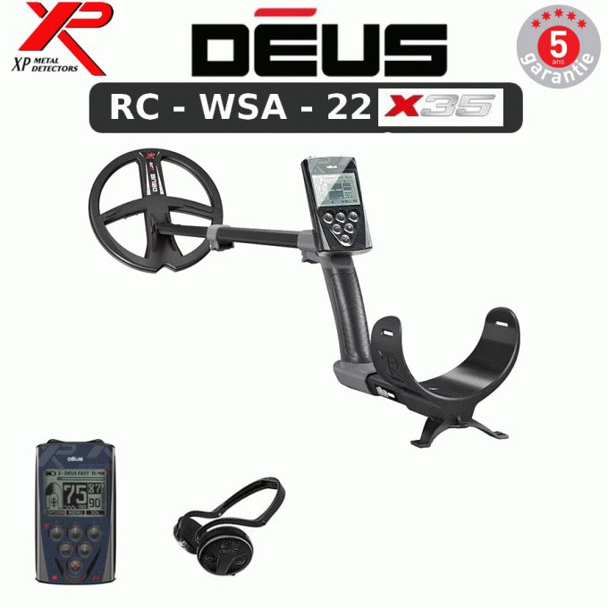 Détecteur XP DEUS - RC - WSA - 22X35