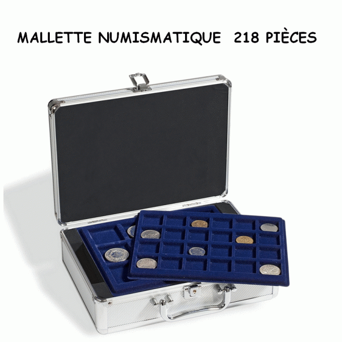 MALLETTE NUMISMATIQUE  218 PIÈCES