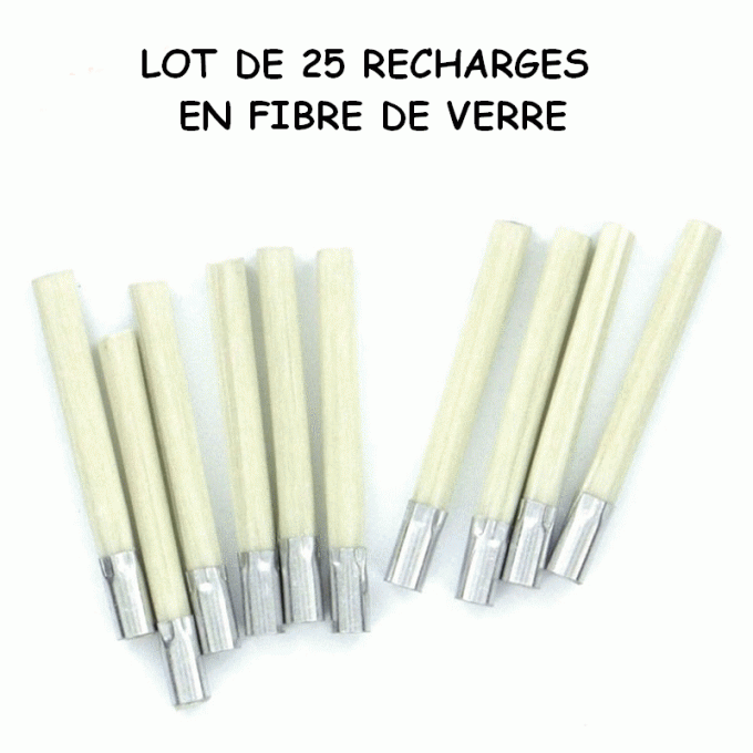 LOT DE 25 RECHARGES EN FIBRE DE VERRE